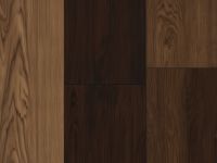 Walnut luxury vinyl plank in rich dark finish